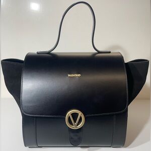 Valentino Black and Gold Satchel